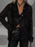 'Acacia' Sequin Long Sleeve Shirt - Celes Fashion